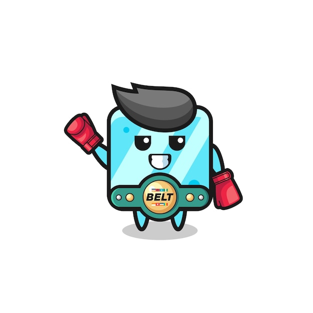 Ice cube boxer mascot character cute design