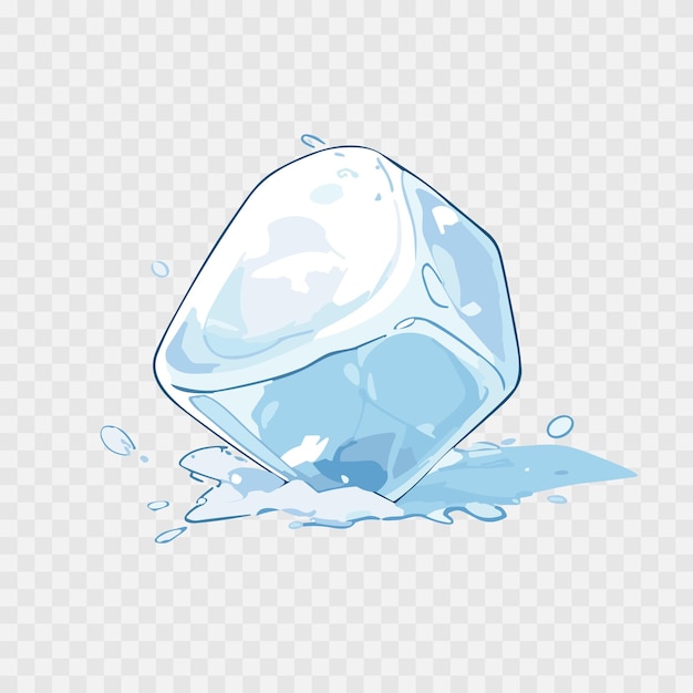 Vector ice cube or broken piece of ice isolated on transparent background cold frozen block arctic snowy ob