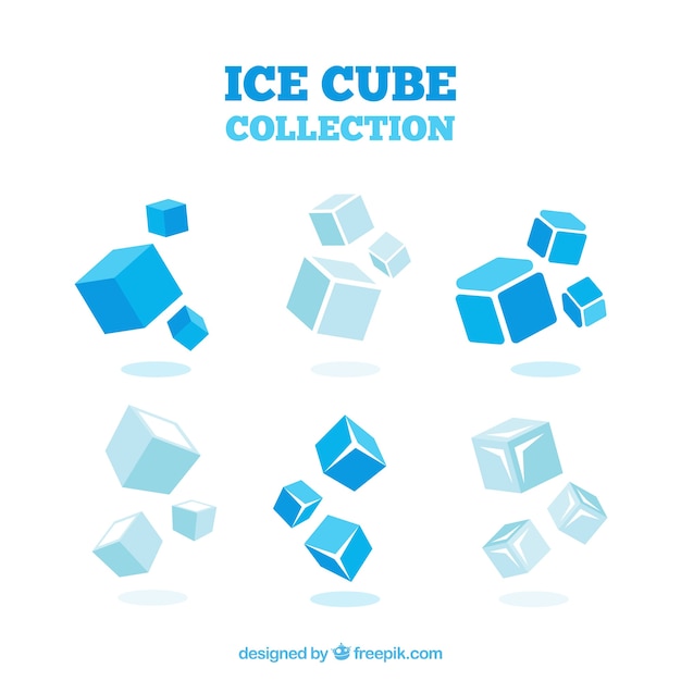 Ice cube collection with 2d design