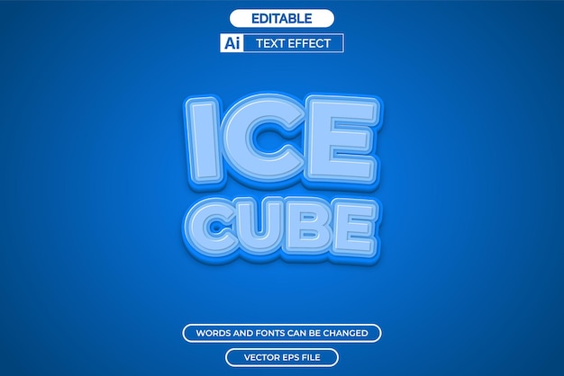 Ice cube text effect