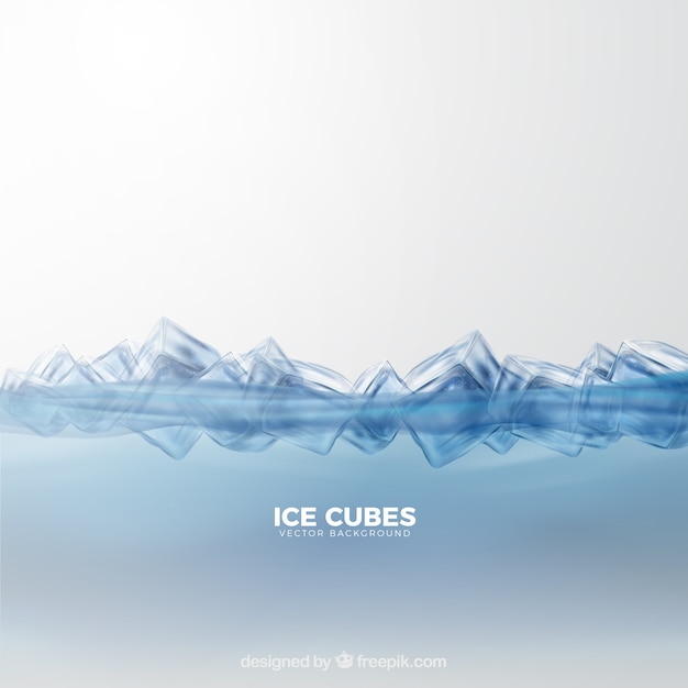 Vector ice cubes background with realistic style