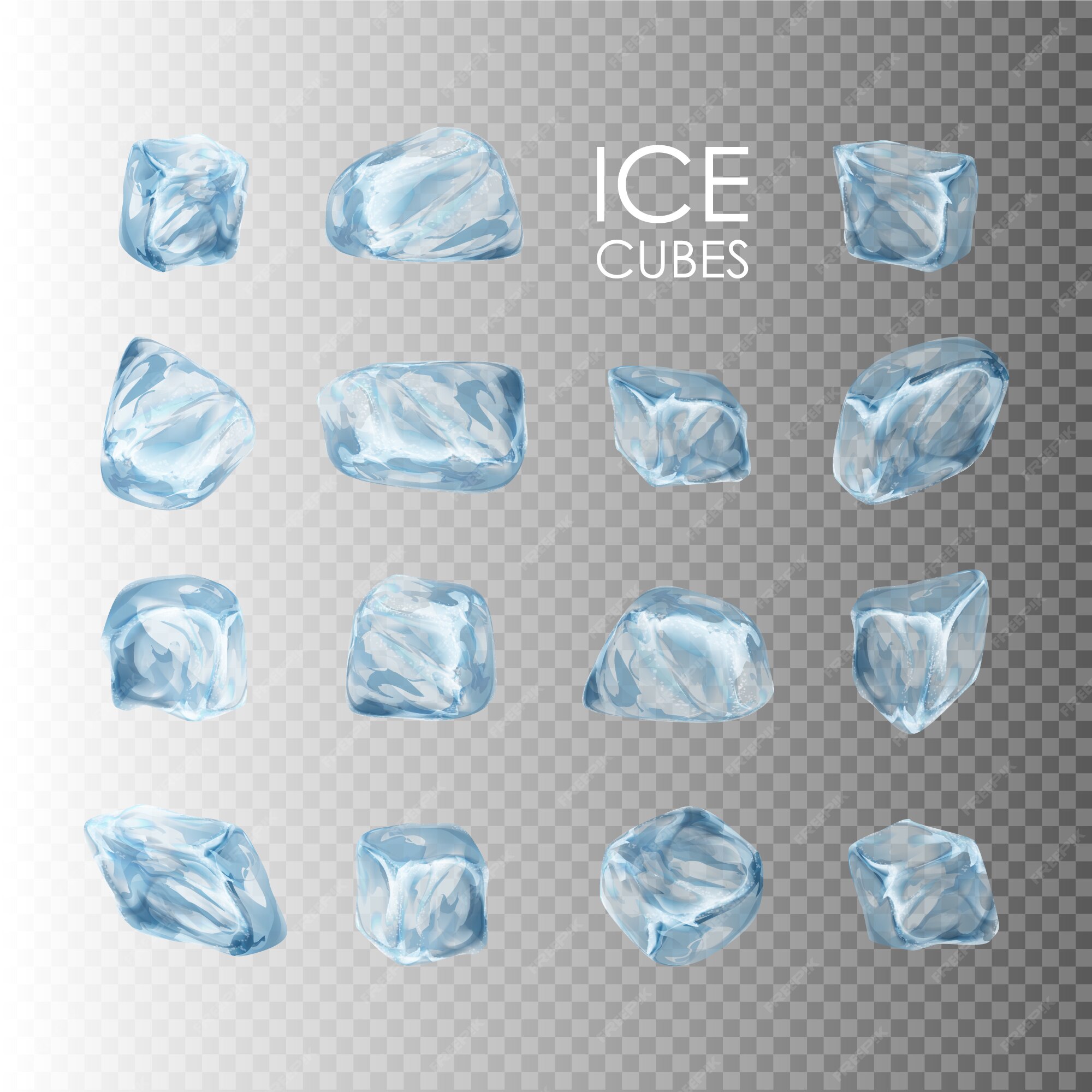 Premium Vector | Ice cubes collection