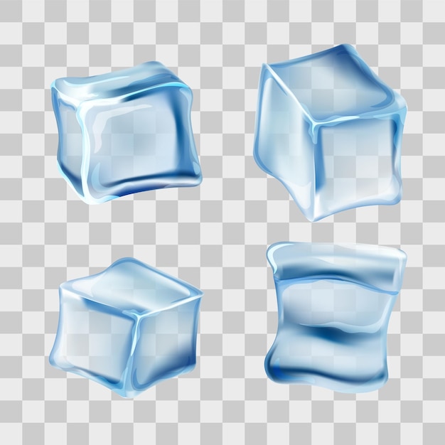 Ice cubes isolated on transparent background