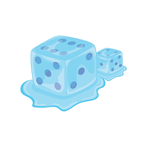 ice dice Mascot Character Vector illustration color children cartoon clipart