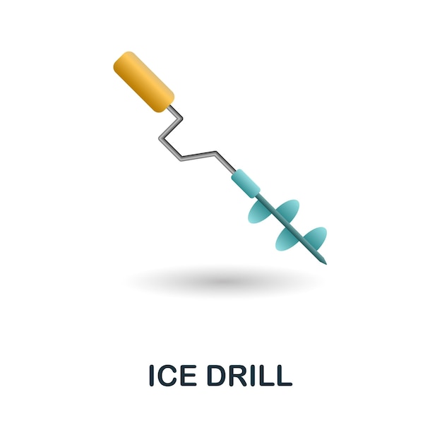 Ice Drill icon 3d illustration from fishing collection Creative Ice Drill 3d icon for web design templates infographics and more