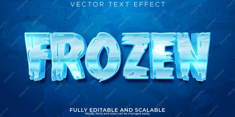 Premium Vector | Ice frozen text effect editable cold and frost text style