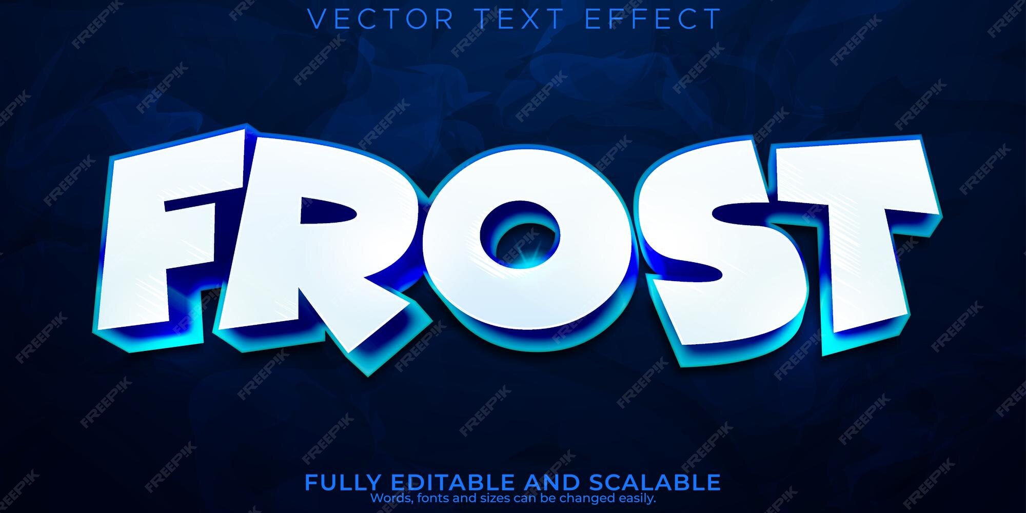 Premium Vector | Ice frozen text effect editable cold and frost text style