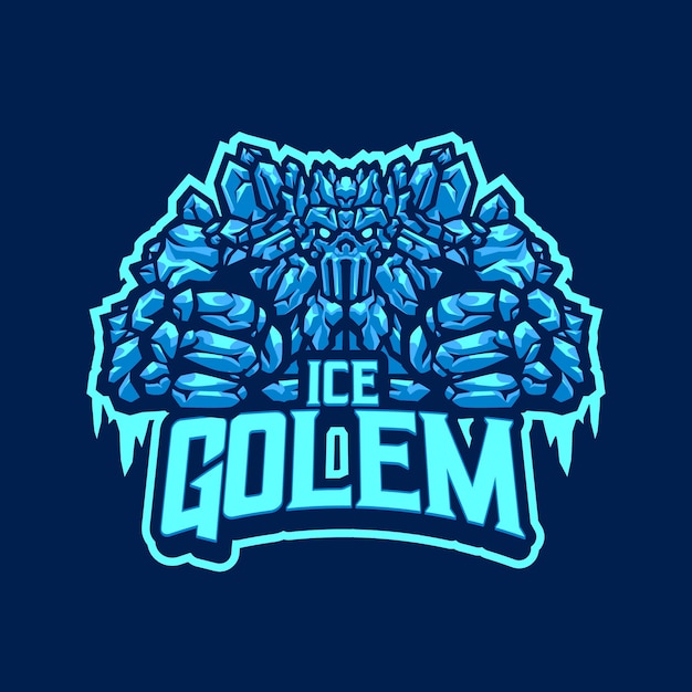 Логотип ice golem mascot для киберспорта и спортивной команды