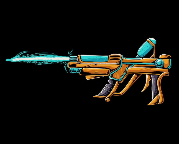 Vector ice gun illustratie. alien wapen cartoon