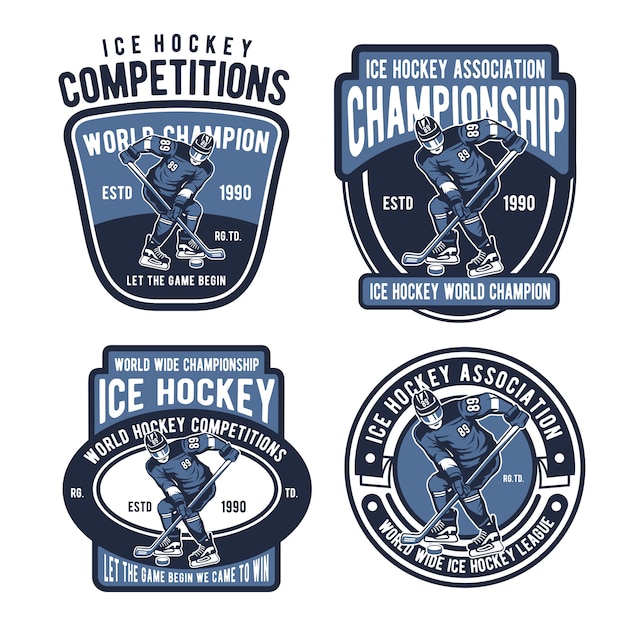 Vector ice hockey badges logo