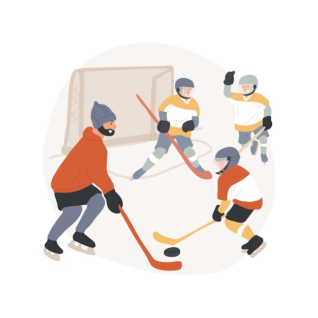 Ice hockey camp isolated cartoon vector illustration