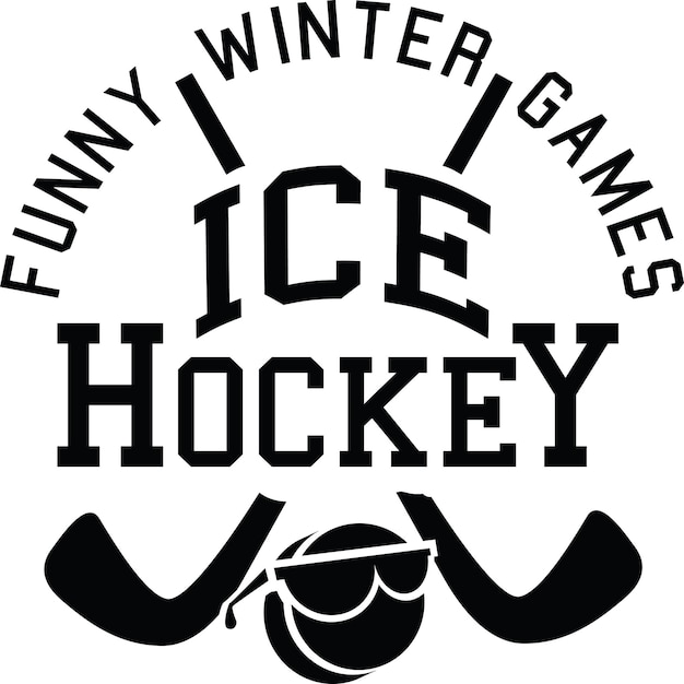 Vector ice hockey club logo badge design concept for shirt or logo print stamp or tee winter sport