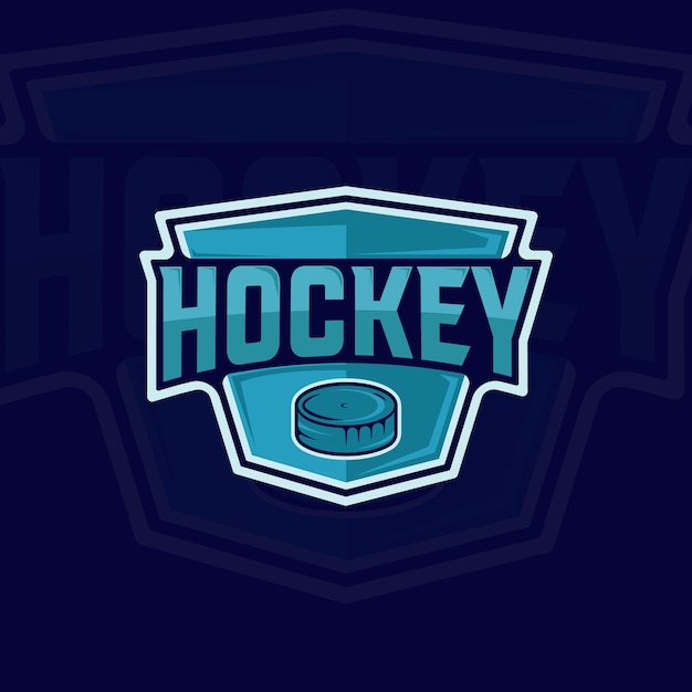 Vettore emblema dell'hockey su ghiaccio logo illustrazione vettoriale modello icona disegno grafico disco per segno di hockey su ghiaccia
