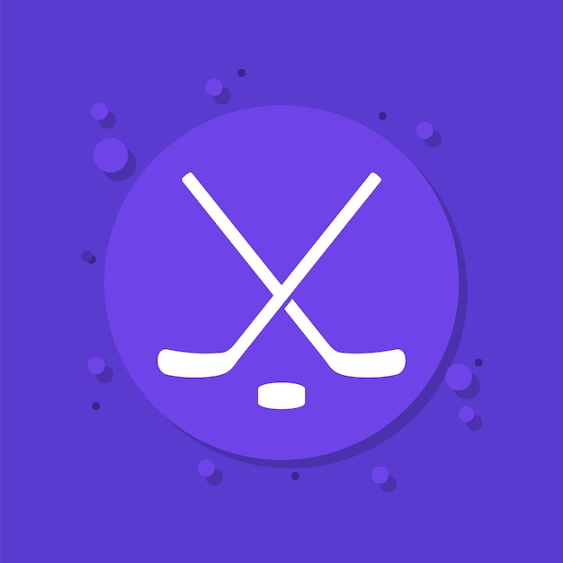 Ice hockey icon with sticks vector