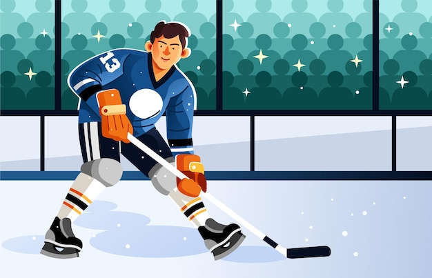 Vettore illustrazione di hockey su ghiaccio