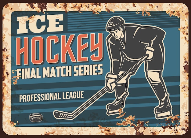 Vector ice hockey league final match vector banner