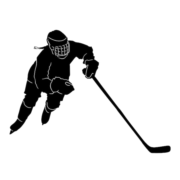 Giocatore di hockey su ghiaccio silhouette