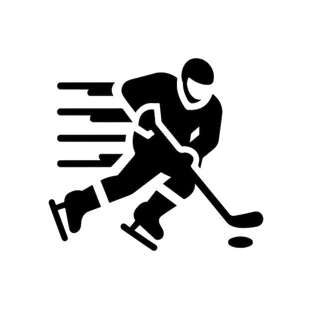 ice hockey player silhouettes logo vector illustration