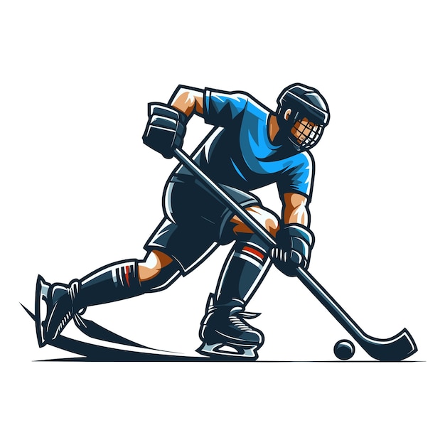 Giocatore di hockey su ghiaccio illustrazione vettoriale dello sportivo invernale progettazione del giocatore maschile di hockey