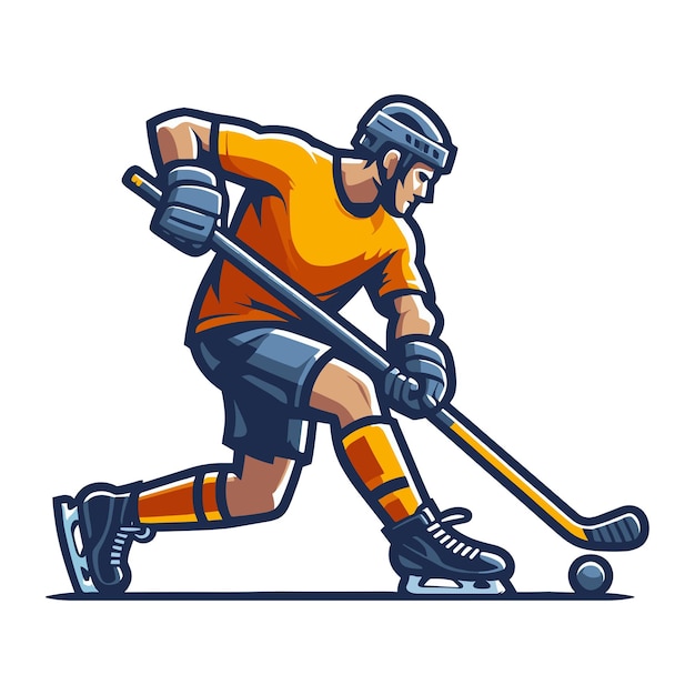 Giocatore di hockey su ghiaccio illustrazione vettoriale dello sportivo invernale progettazione del giocatore maschile di hockey