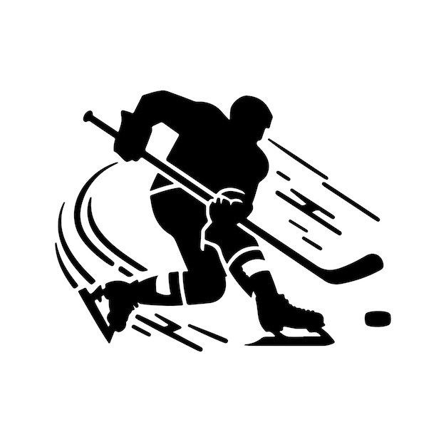 Vector ice hockey silhouettes vector illustration