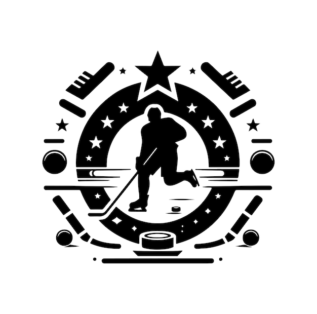Vector ice hockey silhouettes vector illustration