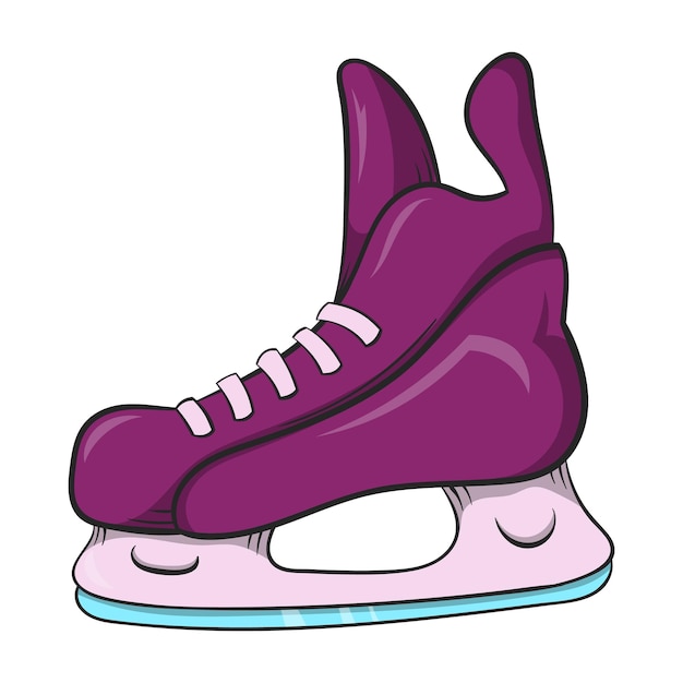 Vector ice hockey skates icon in cartoon style on a white background