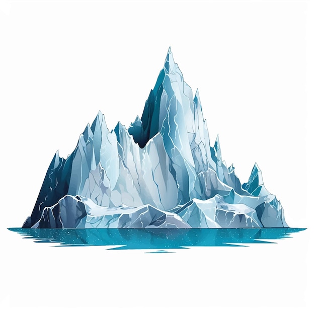 Vector ice landscape iceberg snow glacier water blue nature cold travel arctic winter glacial antarctica
