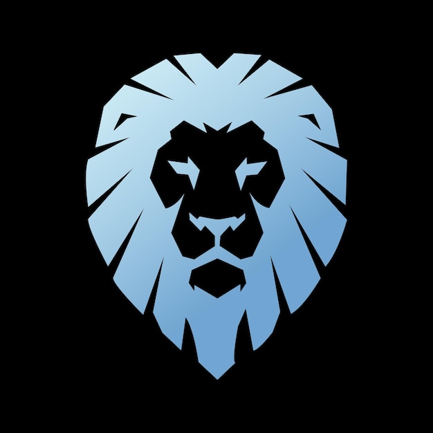 Ice Lion Logo Vector Illustration