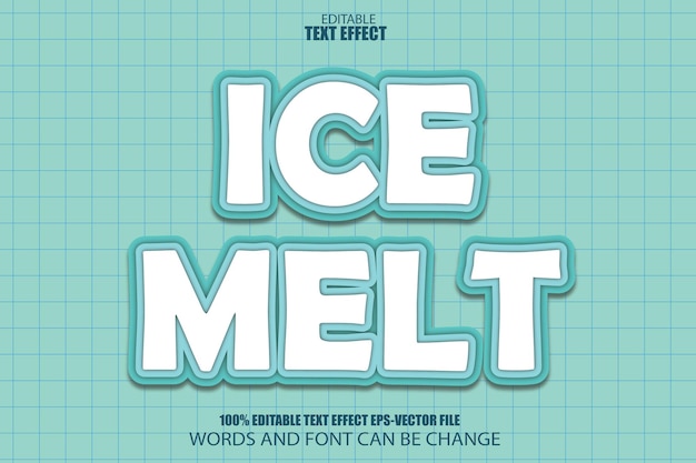 Ice Melt Editable Text Effect 3D Cartoon Style