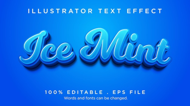 Ice mint editable text effect