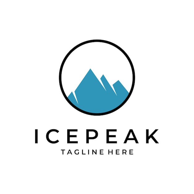 Шаблон дизайна логотипа пика льда