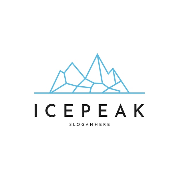 Ice peak mountain logo design creative idea