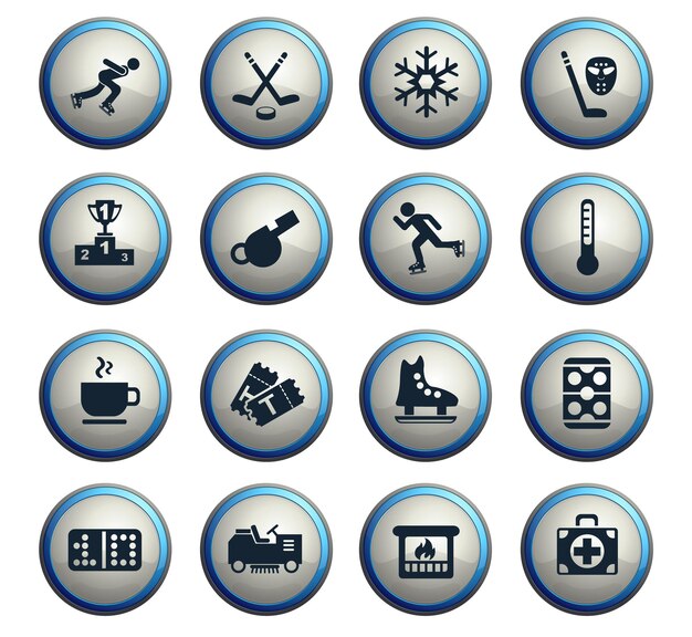 ice rink web icons for user interface design