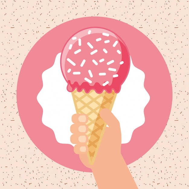 Vector ice scream kawaii