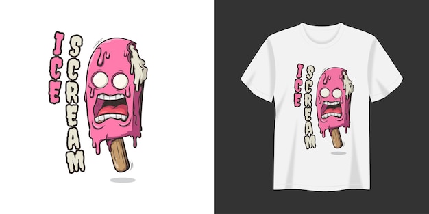 Ice Scream Stick Illustratie T-shirt en Apparel Printing Design