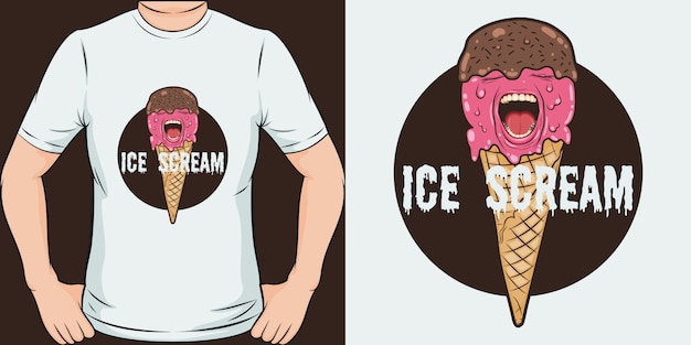 Ice scream. unique and trendy ice cream t-shirt design
