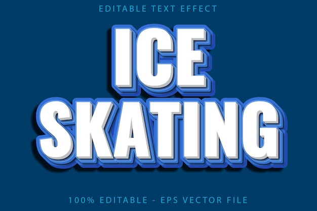 Ice Skating Editable Text Effect Cartoon Style