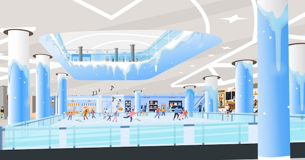 Vector ice skating ring illustration mall