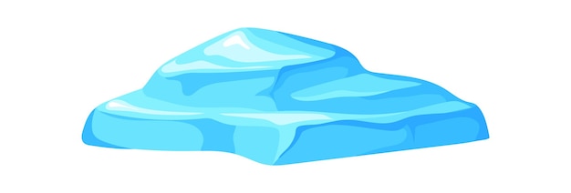 Superficie del ghiaccio. pezzo di neve, icona del palo congelato dei cartoni animati, illustrazione vettoriale piatta