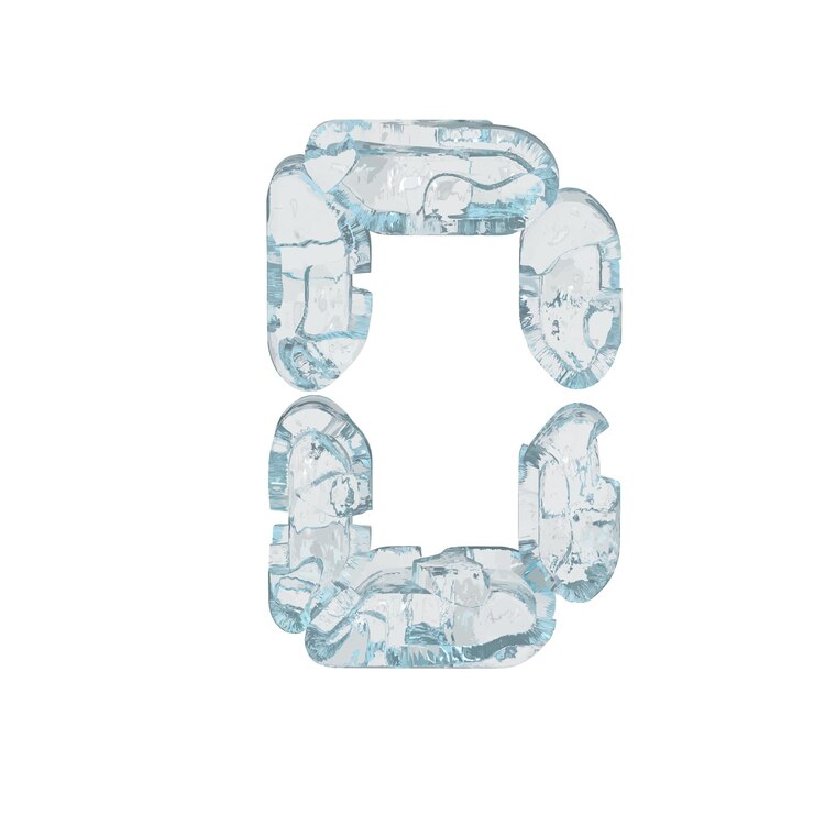 Vector ice symbol in the form of a digital font letter d