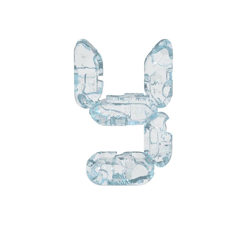 Vector ice symbol in the form of a digital font letter y