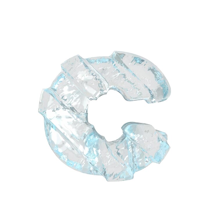 Vector ice symbol with diagonal thick straps letter c
