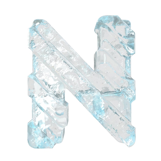Ледяной символ с диагональными толстыми ремнями буква n