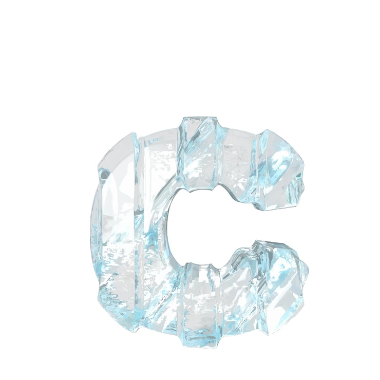 Vector ice symbol with thick vertical straps letter c