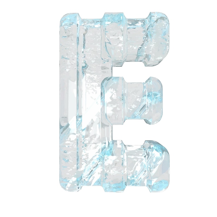 Vector ice symbol with thick vertical straps letter e