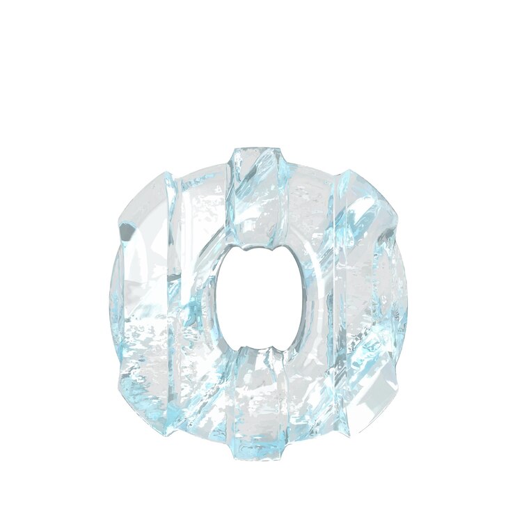 Vector ice symbol with thick vertical straps letter o
