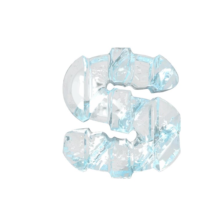 Vector ice symbol with thick vertical straps letter s