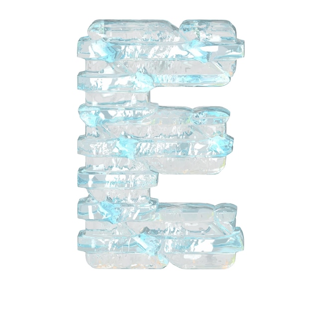 Ice symbol with thin horizontal straps letter e