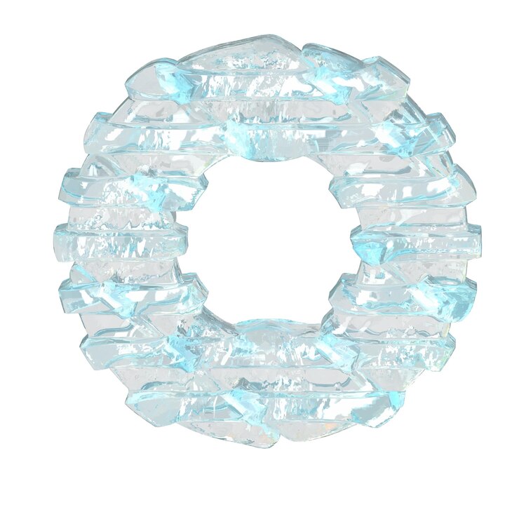 Vector ice symbol with thin horizontal straps letter o